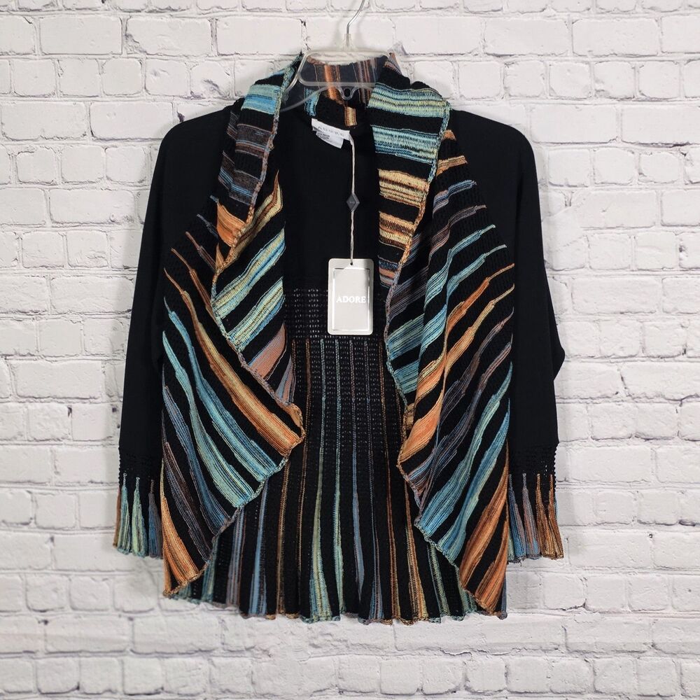 Adore Womens Medium Multicolor Cardigan Vest